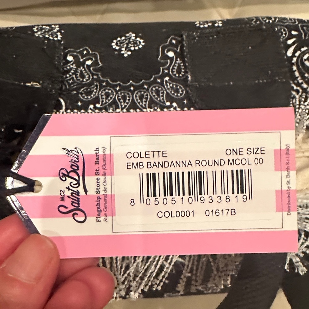 MC2 Saint Barth Black Tote with Pink Logo - Picture 2 of 5